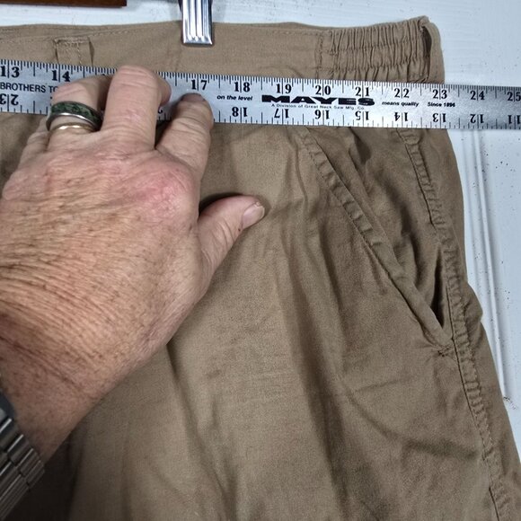 King Size Cargo Shorts 46‎ Big Men's Tan Khaki Pockets - Picture 6 of 7
